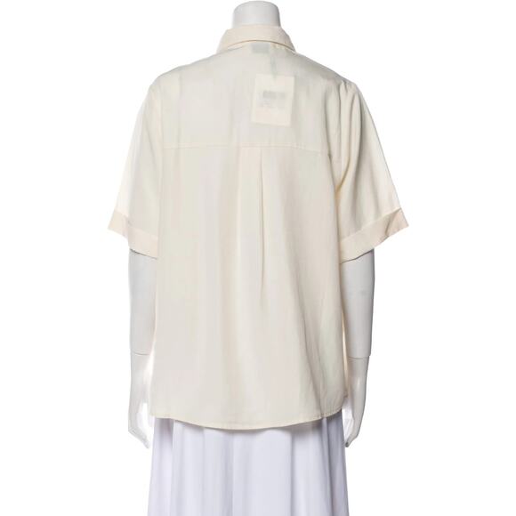 DISSH Amelia Short Sleeve Button-up Shirt Top - S Off White - Picture 6 of 6